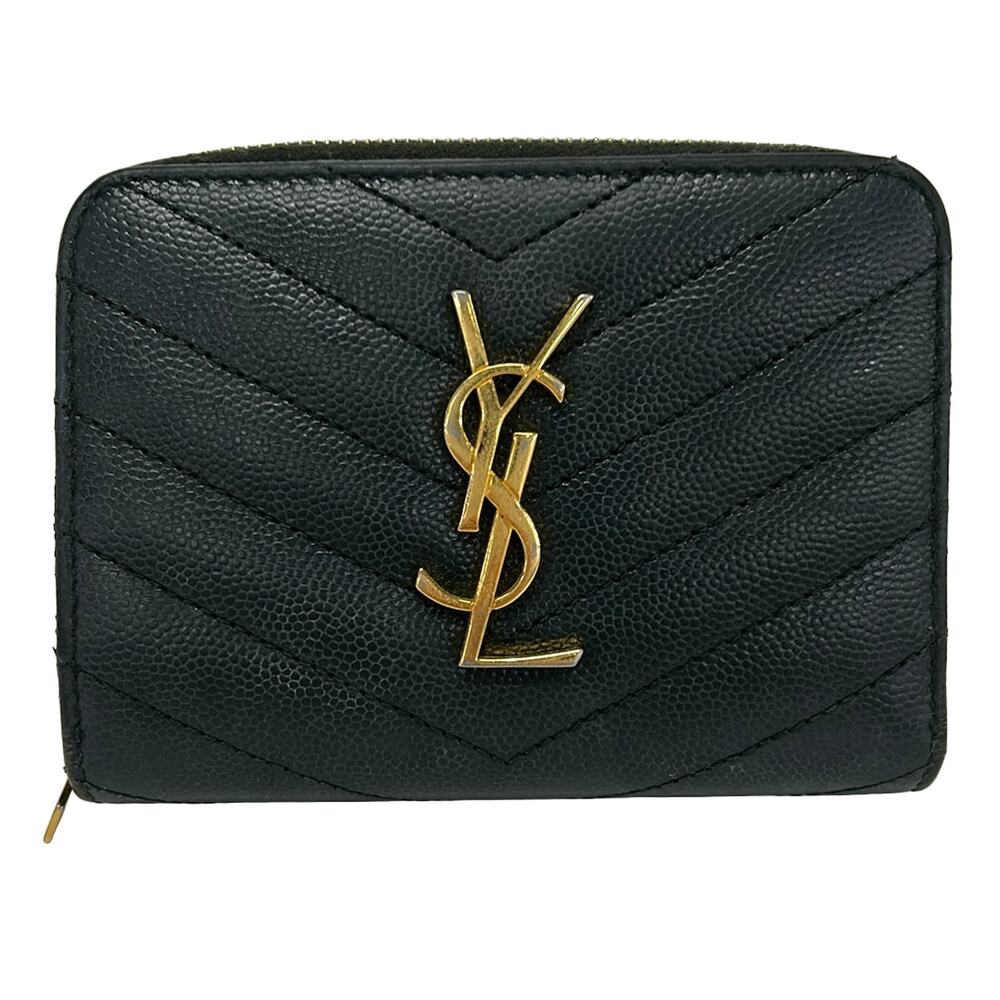 Saint Laurent PARIS Bifold Wallet 403723 Gold Black